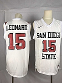 Nike San Diego State 15 Kawhi Leonard White College Basketball Jersey,baseball caps,new era cap wholesale,wholesale hats